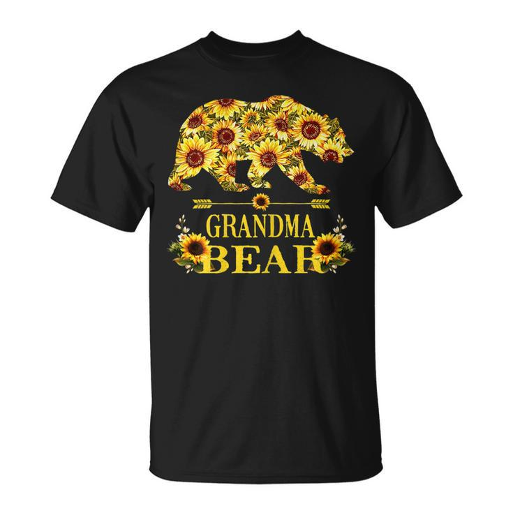 Grandma Bear Sunflower Hippie Cute Family Matching Gifts Gift For Womens Unisex T-Shirt
