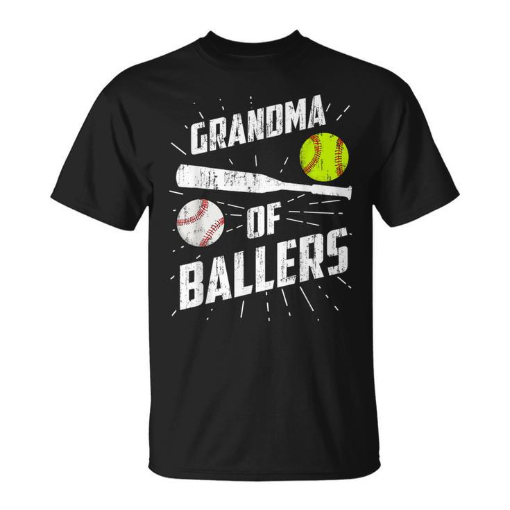 Grandma Of Ballers Funny Baseball Softball Mothers Day Gift Unisex T-Shirt