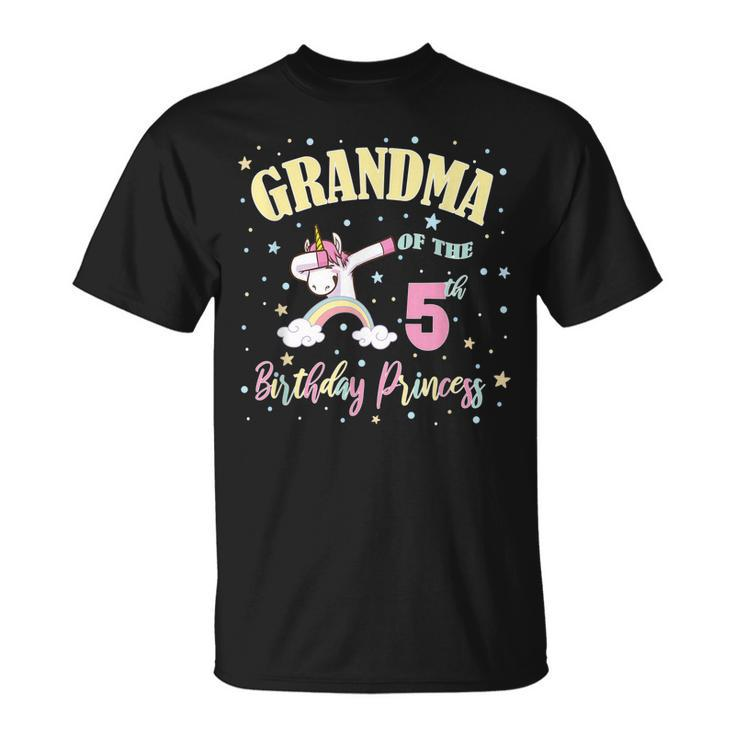 Grandma Of The 5Th Birthday Princess Unicorn 5 Years Old Unisex T-Shirt