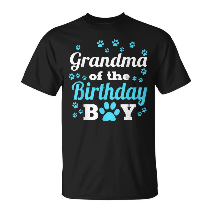 Grandma Of The Birthday Boy Dog Paw Bday Party Celebration Unisex T-Shirt