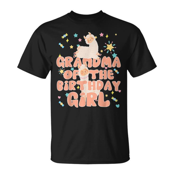 Grandma Of The Birthday Girl Llama Matching Family Unisex T-Shirt