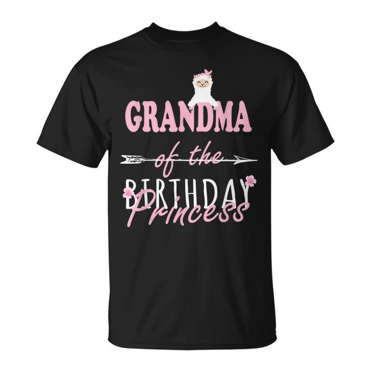 Grandma Of The Birthday Princess Llamazing Girl Llama Party Unisex T-Shirt