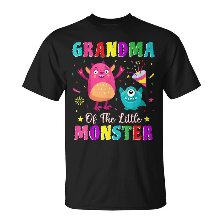Grandma Of The Little Monster Family Matching Birthday Unisex T-Shirt