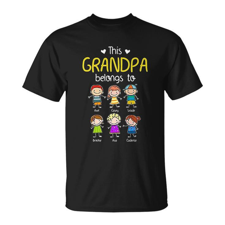 This Grandpa Belongs To Personalized Grandpa T-shirt