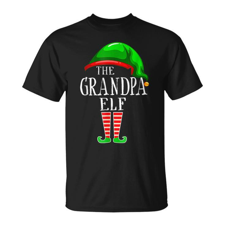 Grandpa Elf Matching Family Group Christmas Party Pajama Unisex T-Shirt