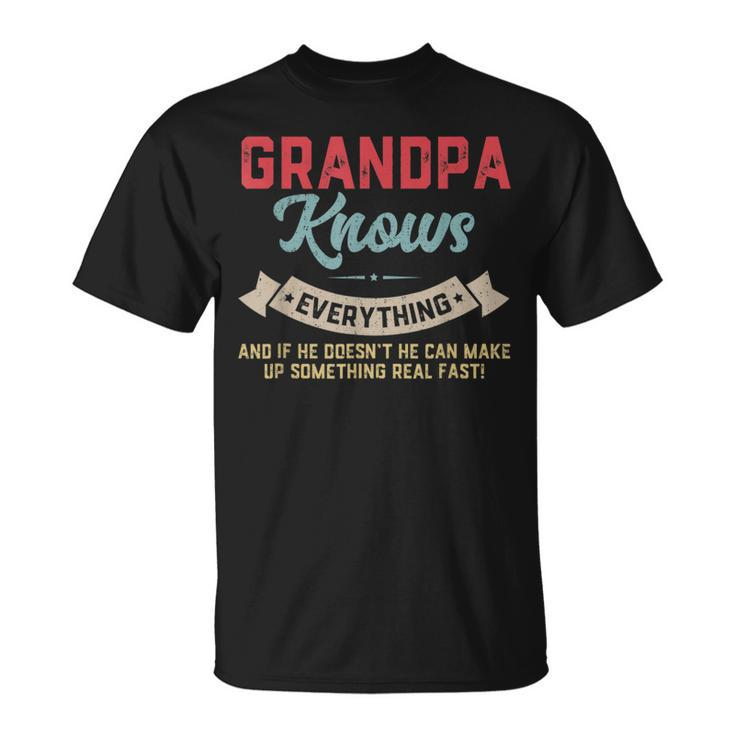 Grandpa Know Everything Vintage Grandpa Daddy Unisex T-Shirt