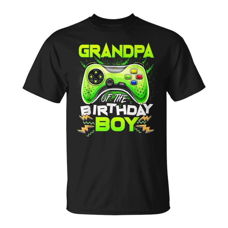 Grandpa Of The Birthday Boy Matching Video Gamer Birthday Gift For Mens Unisex T-Shirt