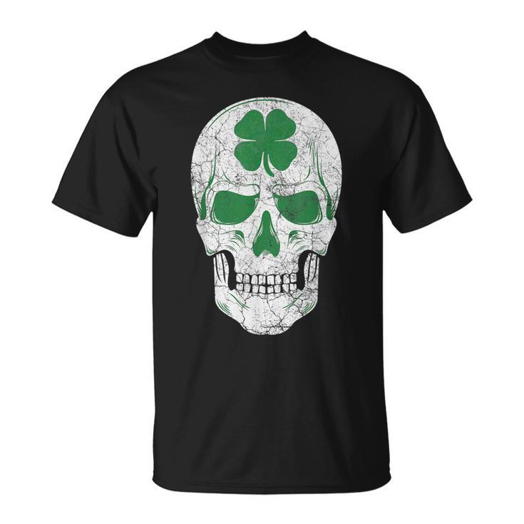 Green Shamrock Skull Irish Ireland St Patricks Day Gift  Unisex T-Shirt