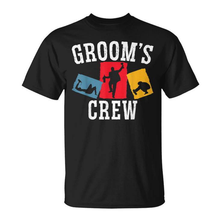 Mens Grooms Crew Groom Squad Stag Night Bachelor Party T-Shirt
