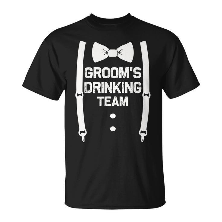 Grooms Drinking Team Bachelor Party Squad Wedding T-Shirt
