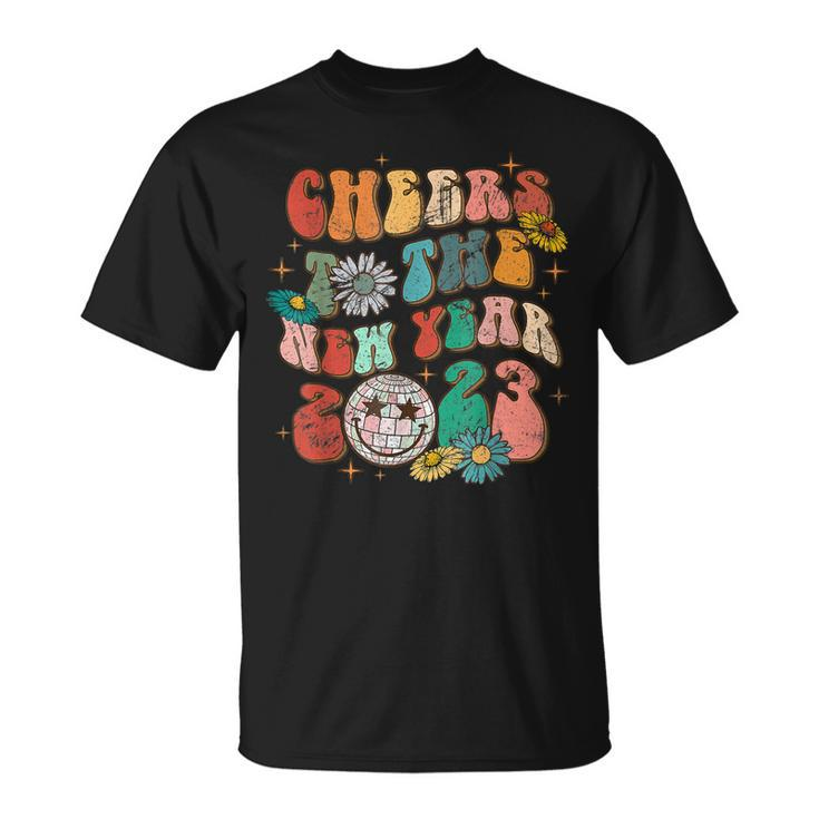 Groovy Cheers To The New Year 2023 Happy New Year T-shirt
