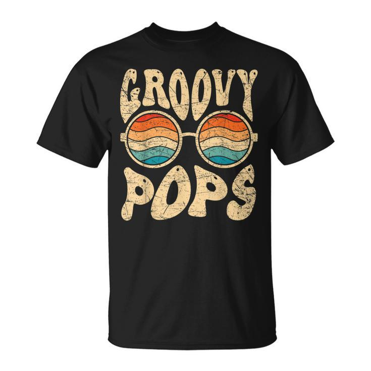 Mens Groovy Pops 70S Aesthetic Nostalgia 1970S Retro Dad T-Shirt