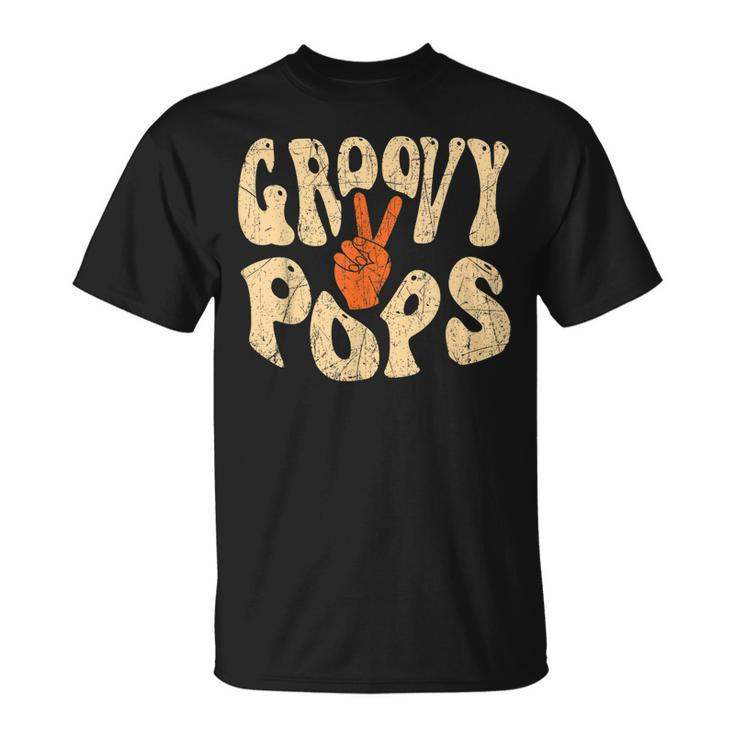 Mens Groovy Pops 70S Aesthetic Nostalgia 1970S Retro Dad T-Shirt
