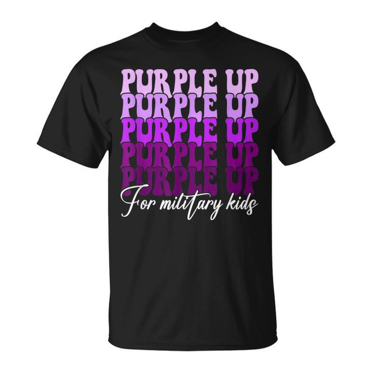 Groovy Purple Up For Military Child Month The Military Kids  Unisex T-Shirt