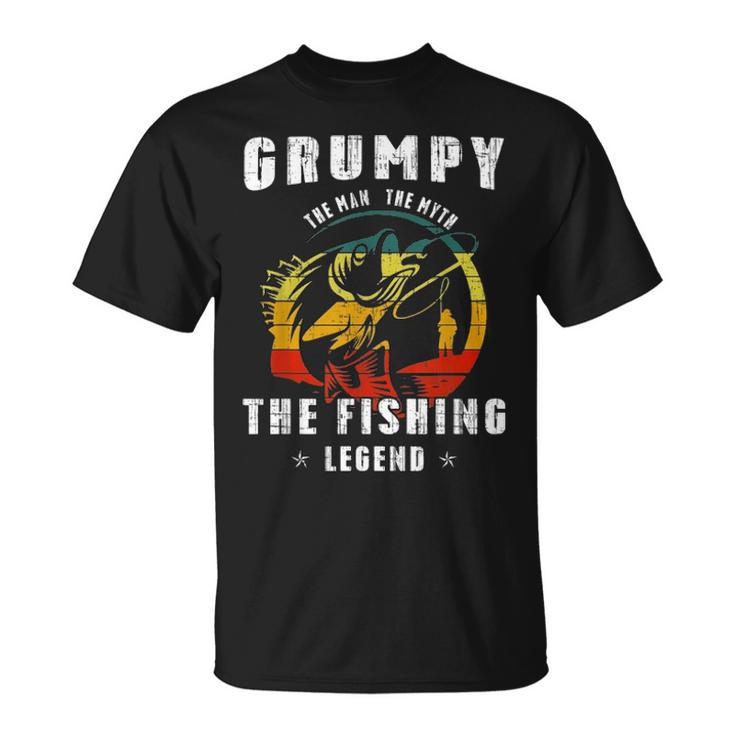 Grumpy Man Myth Fishing Legend Funny Fathers Day Gift Unisex T-Shirt