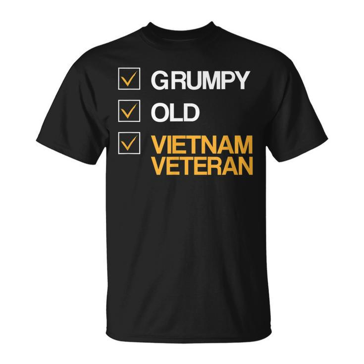 Grumpy Old Vietnam Veteran Funny American Veteran Grandpa  Gift For Mens Unisex T-Shirt