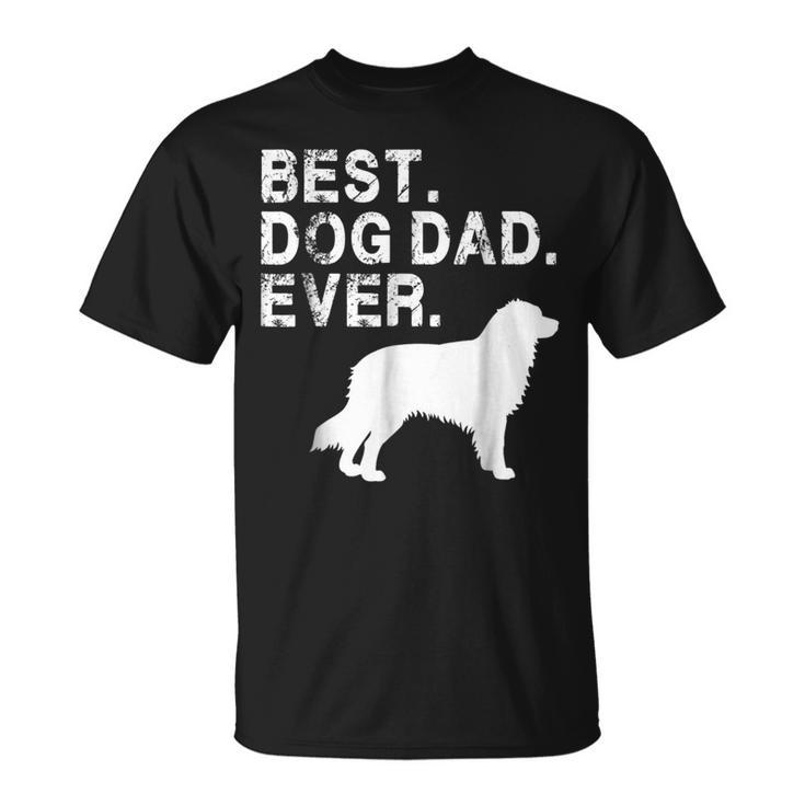 Grunge Best Dog Dad Ever Aussie  With Dog Silhouette Gift For Mens Unisex T-Shirt