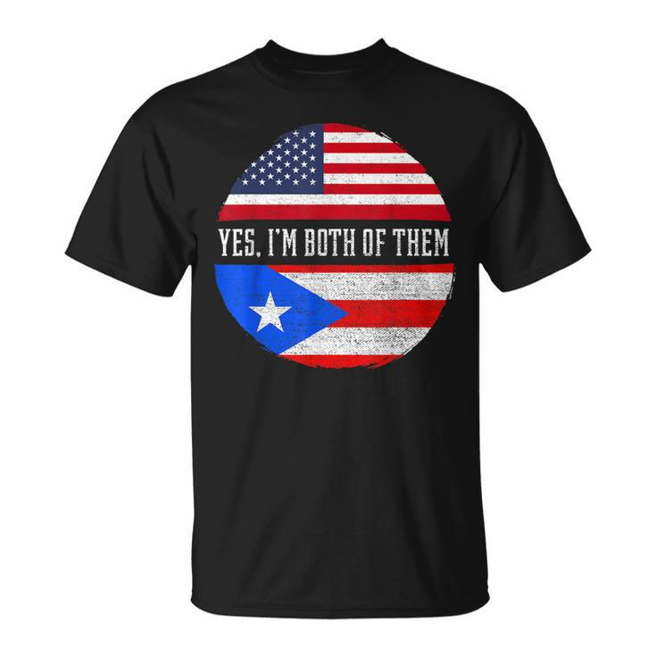 Half American Half Puerto Rican Usa Flag Puerto Rico Dna  Unisex T-Shirt