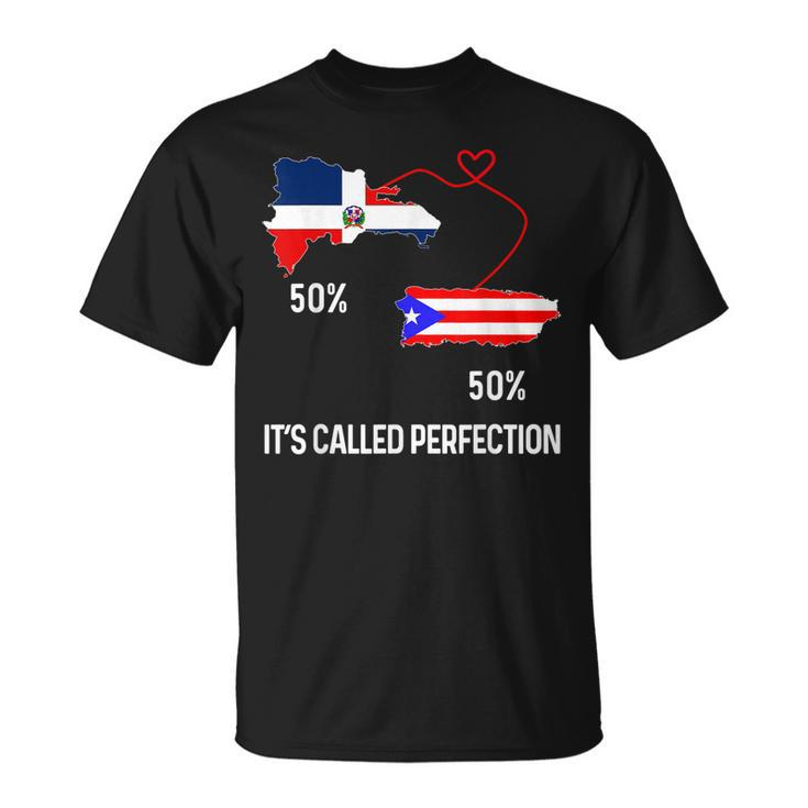 Half Puerto Rican Half Dominican Flag Map Combined Pr Rd  Unisex T-Shirt