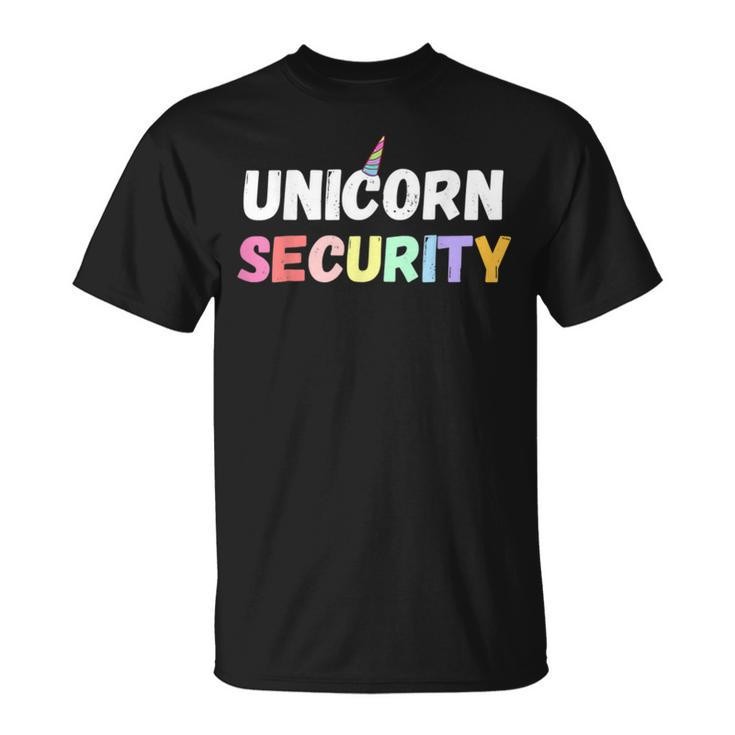 Halloween Mother Daughter Costume Unicorn Security Dad Mom T Unisex T-Shirt