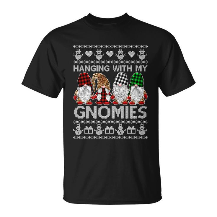 Hanging With My Gnomies Christmas Cute Gnomes Ugly Sweater Unisex T-Shirt