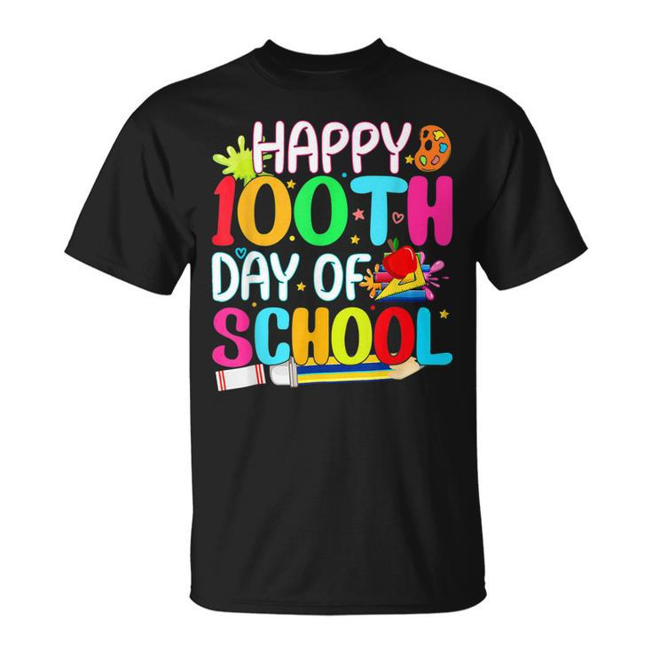 Happy 100Th Day Of School Teachers Kids Happy 100 Days T-shirt