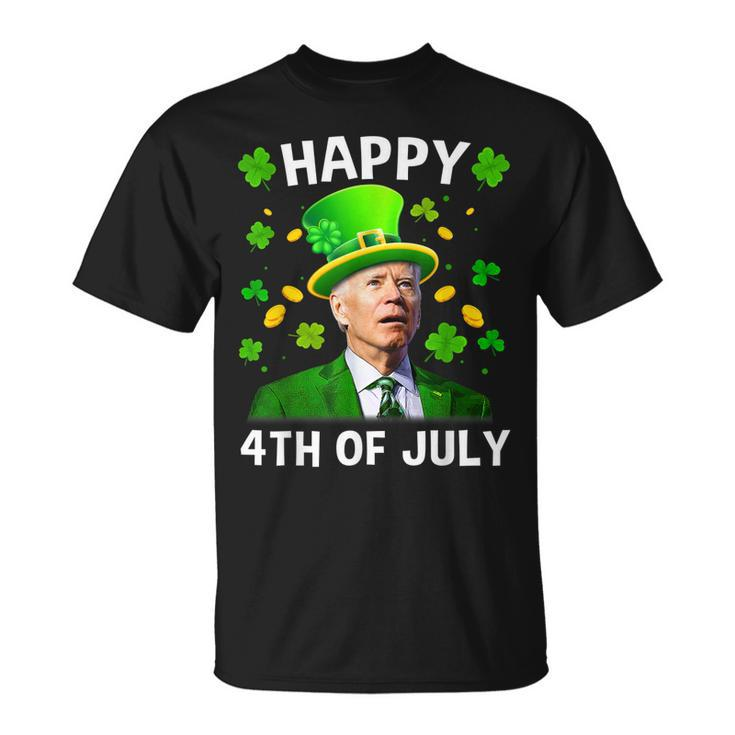 Happy 4Th Of July Confused Joe Biden St Patricks Day T-shirt