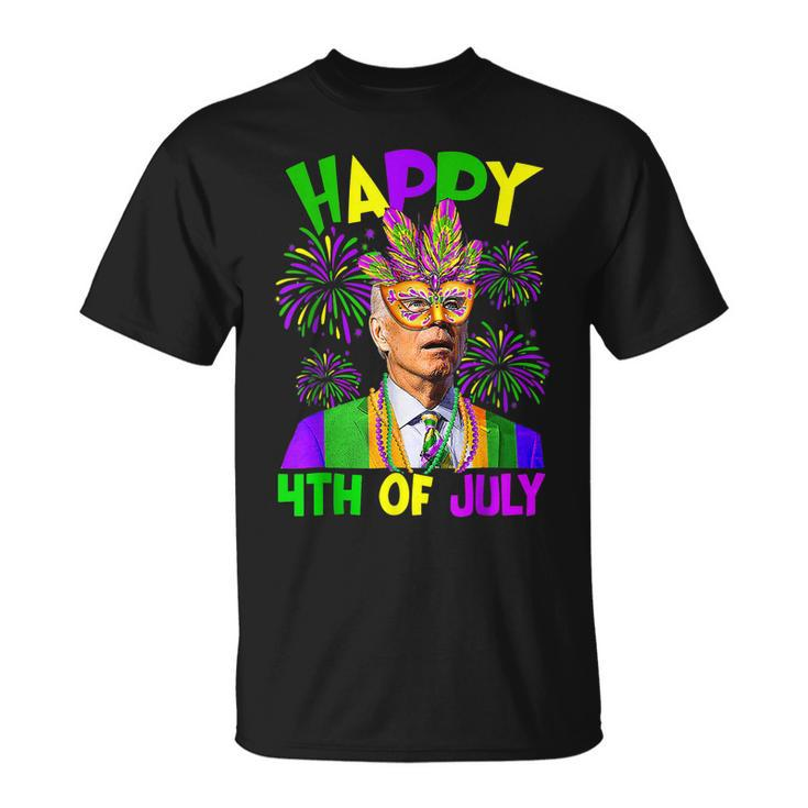 Happy 4Th Of July Joe Biden Mardi Gras Party Carnival T-shirt