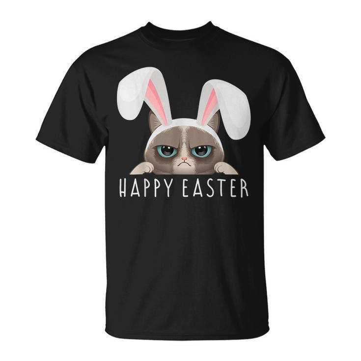 Happy Easter Bunny Funny Pajama Dress Cat Party Rabbit Ears  Unisex T-Shirt