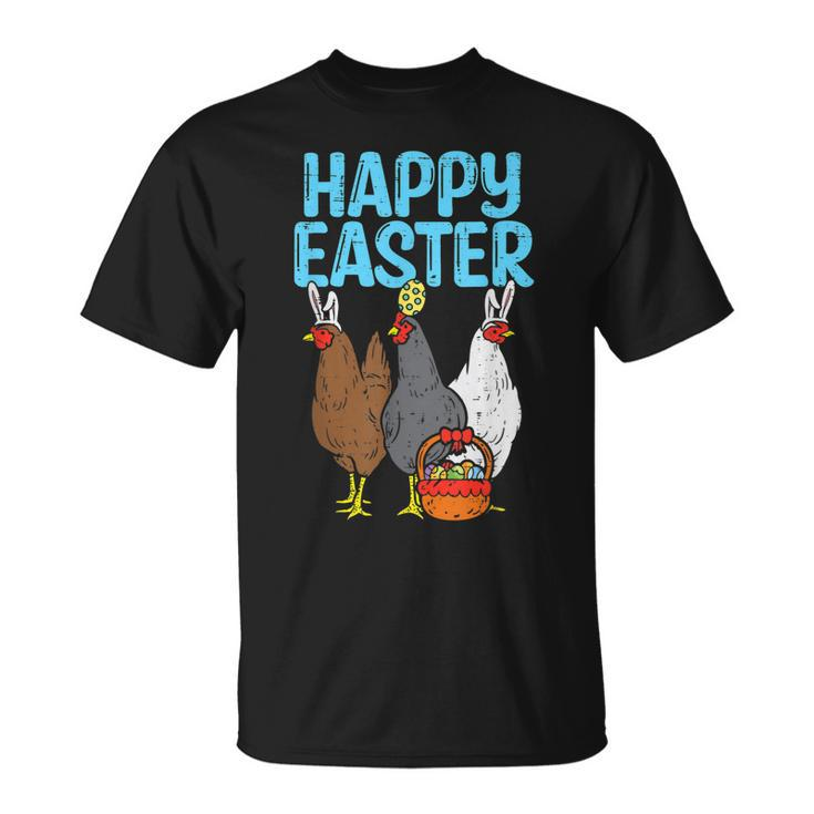 Happy Easter Chicken Bunnies Egg Poultry Farm Animal Farmer  Unisex T-Shirt
