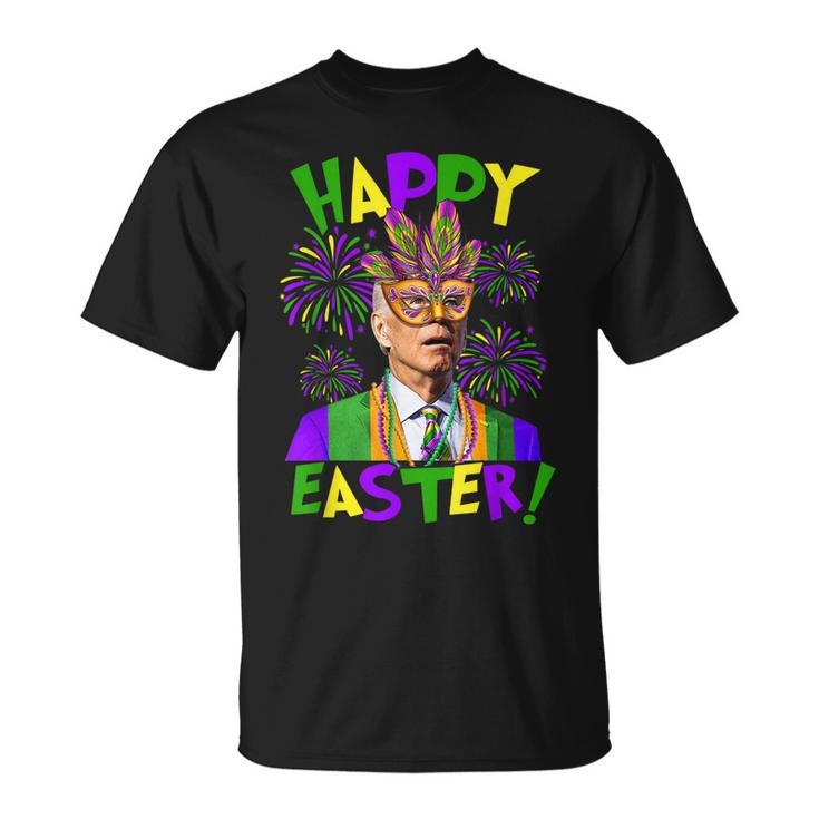 Happy Easter Confused Joe Biden Mardi Flag Costume V2 T-Shirt