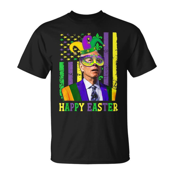 Happy Easter Confused Joe Biden Mardi Flag Costume V4 T-Shirt
