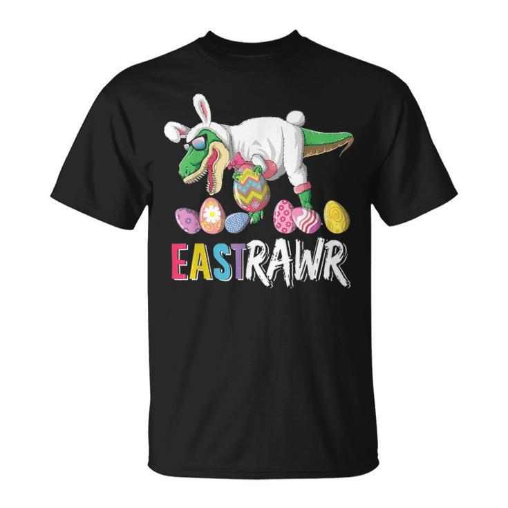 Happy Easter Dinosaur T Rex Bunny Egg Hunt Gift Kids Boys Unisex T-Shirt