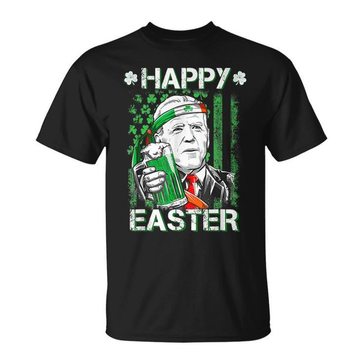 Happy Easter Leprechaun Biden St Patricks Day Shamrock Mens T-Shirt