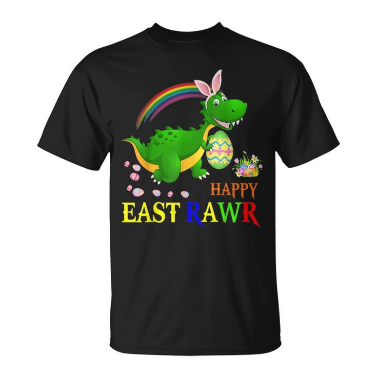 Happy Eastrawr T Rex Dinosaur Easter Bunny Egg Kids Boys Unisex T-Shirt