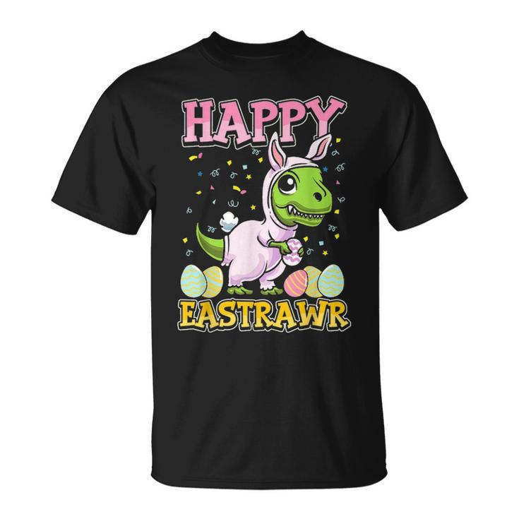 Happy Eastrawr T Rex Dinosaur Easter Bunny Egg V3 Unisex T-Shirt