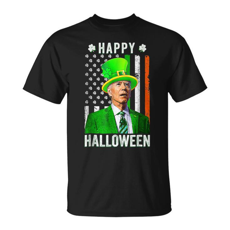 Happy Halloween Joe Biden St Patricks Day Leprechaun Hat T-Shirt