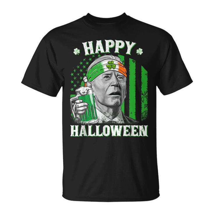 Happy Halloween Joe Biden St Patricks Day Leprechaun Hat T-Shirt