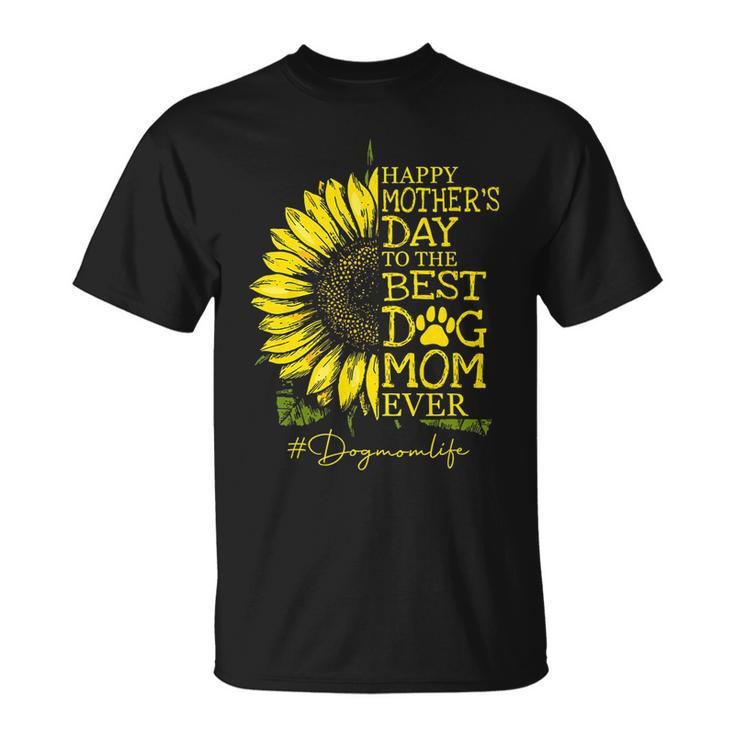 Happy Mothers Day Sunflower Dog Mom Dog Mother Gift  Unisex T-Shirt