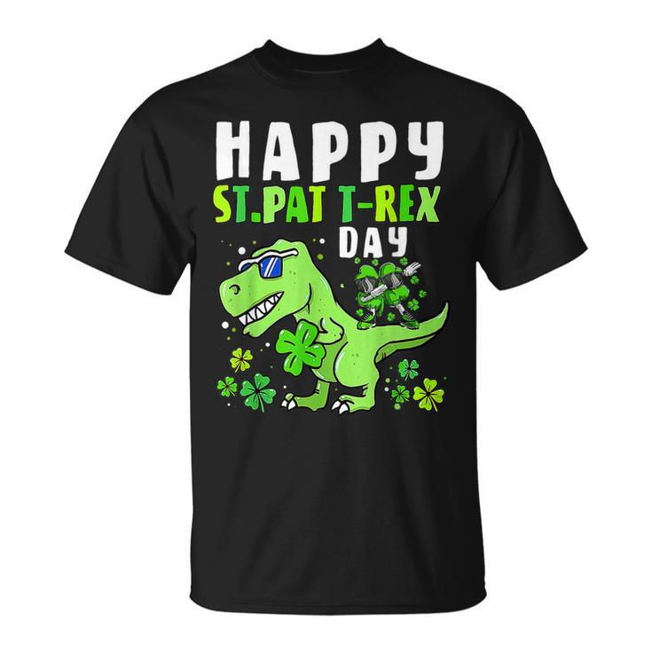 Happy St Pat T Rex Dabbing Shamrock St Patricks Day T-Shirt