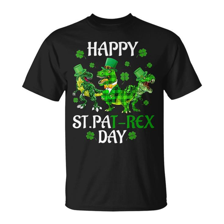 Happy St Pat-Rex Day Saint Patrick Dinosaur Boys Girls Kids T-Shirt