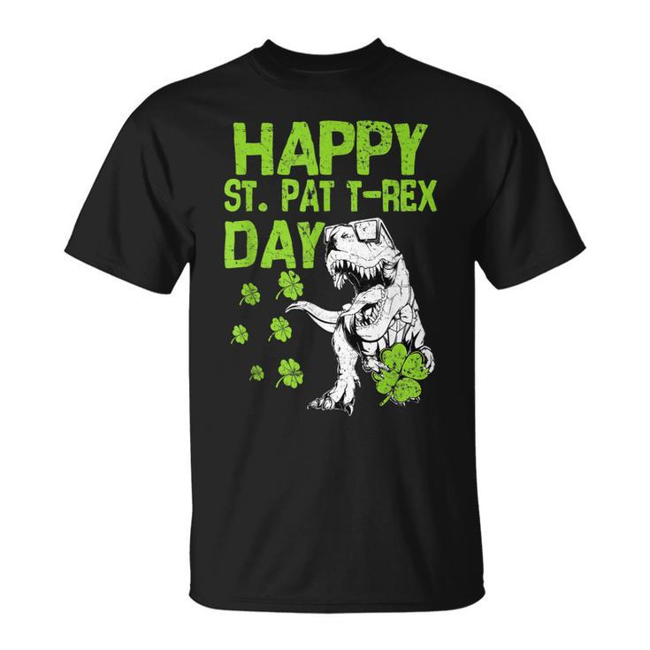 Happy St Pat T Rex Day Saint Shenanigan Clover Irishman T-Shirt