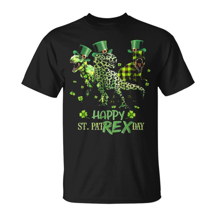 Happy St Pat Rex T Rex Leopard Dinosaur Irish Patricks Day Unisex T-Shirt