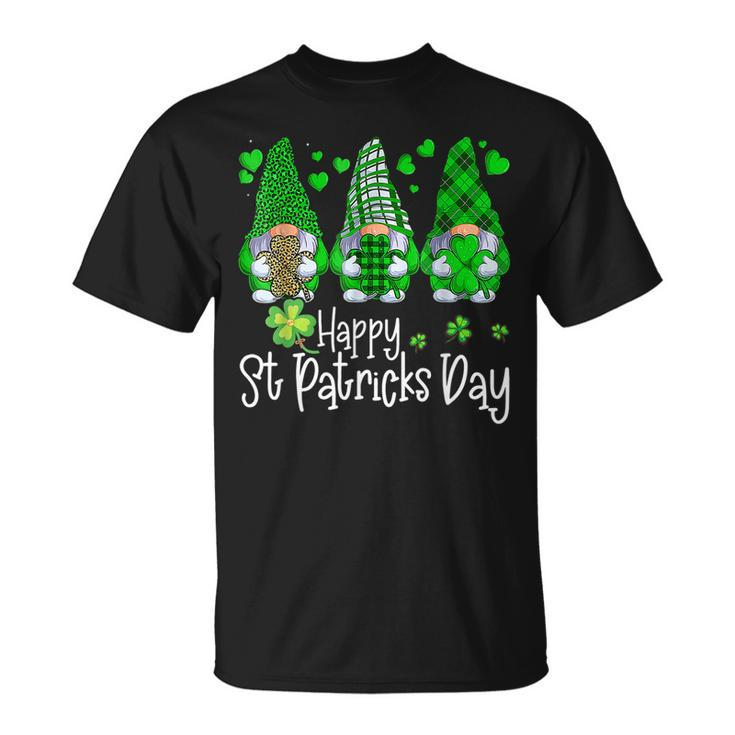 Happy St Patricks Day Cute Gnomes Lucky Heart Shamrock Irish T-Shirt