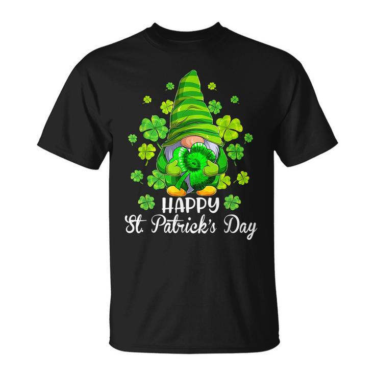 Happy St Patricks Day Gnome Tie Dye Shamrock T-Shirt