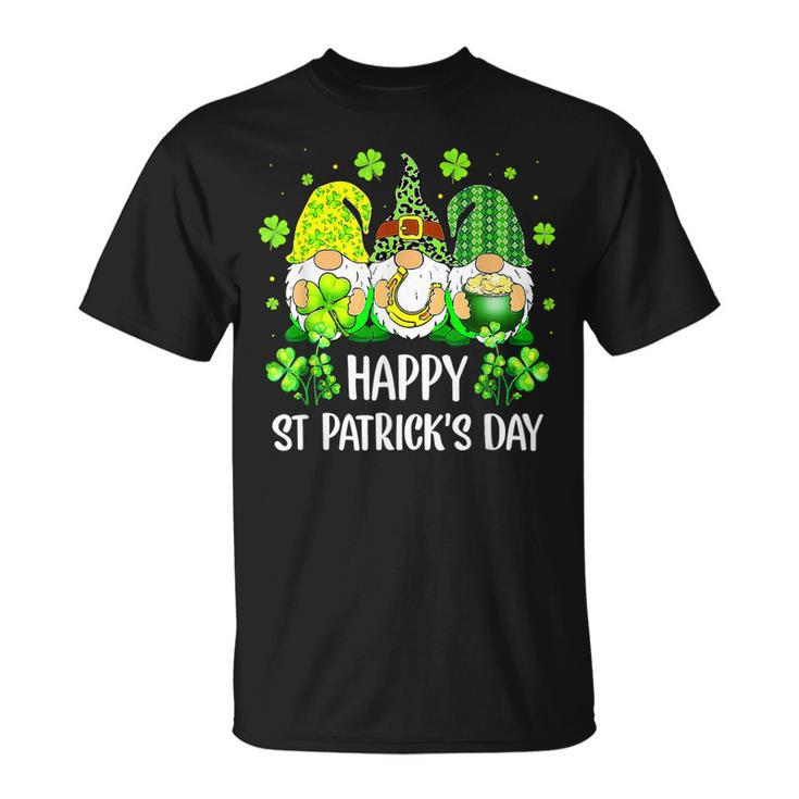 Happy St Patricks Day Three Gnome Irish Shamrock Leprechaun T-Shirt