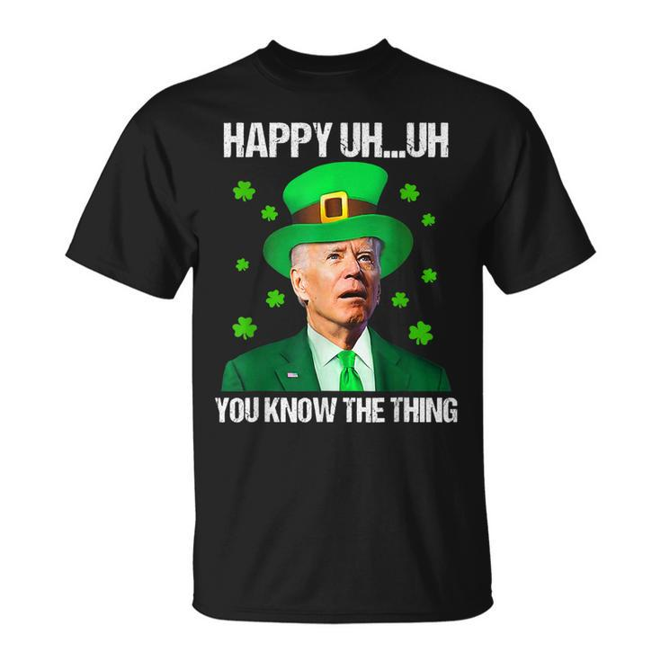 Happy Uh You Know The Thing Confused Joe Biden St Patricks T-Shirt