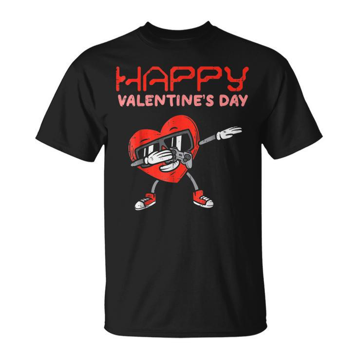 Happy Valentines Day Dab Heart Gamer Valentine Boys Men Kids T-shirt