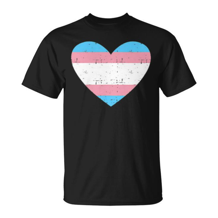Heart With Transgender Flag For Trans Pride Month  Unisex T-Shirt