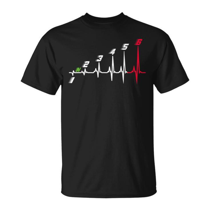 Heartbeat Motorcycle Gear Shift Six Speed 1 Down 5 Up  Unisex T-Shirt